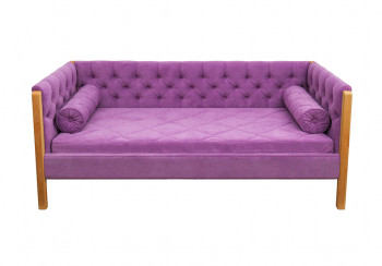 Кровать 180 серии Леди  32 Фиолетовый (подушка валик) в Набережном - naberezhnoe.mebel54.com | фото