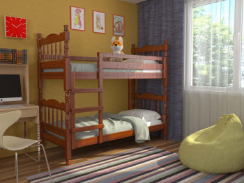 Кровать двухъярусная Соня из массива сосны 800*1890 Орех в Набережном - naberezhnoe.mebel54.com | фото