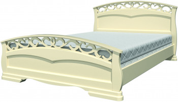 Кровать Грация-1 из массива сосны 1600*2000 Слоновая кость в Набережном - naberezhnoe.mebel54.com | фото