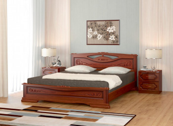 Кровать Карина-7 из массива сосны 1400*2000 Орех в Набережном - naberezhnoe.mebel54.com | фото