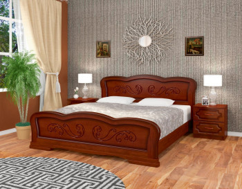 Кровать Карина-8 из массива сосны 1600*2000 Орех в Набережном - naberezhnoe.mebel54.com | фото