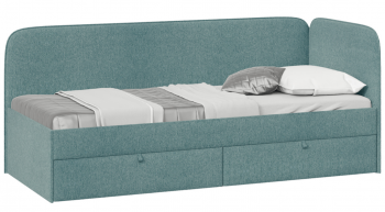 Кровать «Молли» с мягкой обивкой (900) тип 1 (Микровелюр Scandi Indigo 11) в Набережном - naberezhnoe.mebel54.com | фото