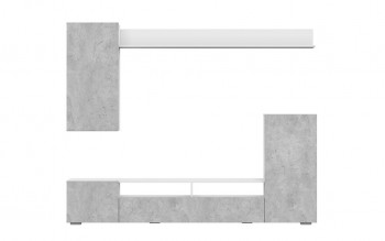 Мебель для гостиной МГС 4 (Белый/Цемент светлый) в Набережном - naberezhnoe.mebel54.com | фото