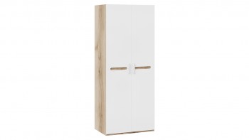 Шкаф для одежды с 2-мя дверями «Фьюжн» Дуб Делано/Белый глянец в Набережном - naberezhnoe.mebel54.com | фото