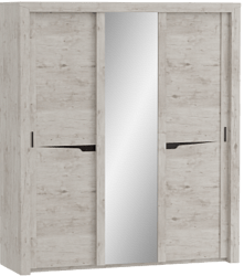 Шкаф трехдверный Соренто с раздвижными дверями Дуб бонифаций/Кофе структурный матовый в Набережном - naberezhnoe.mebel54.com | фото