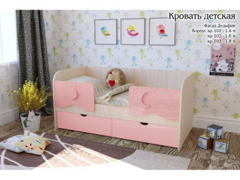 Соня Кровать детская 2 ящика 1.6 Розовый глянец в Набережном - naberezhnoe.mebel54.com | фото